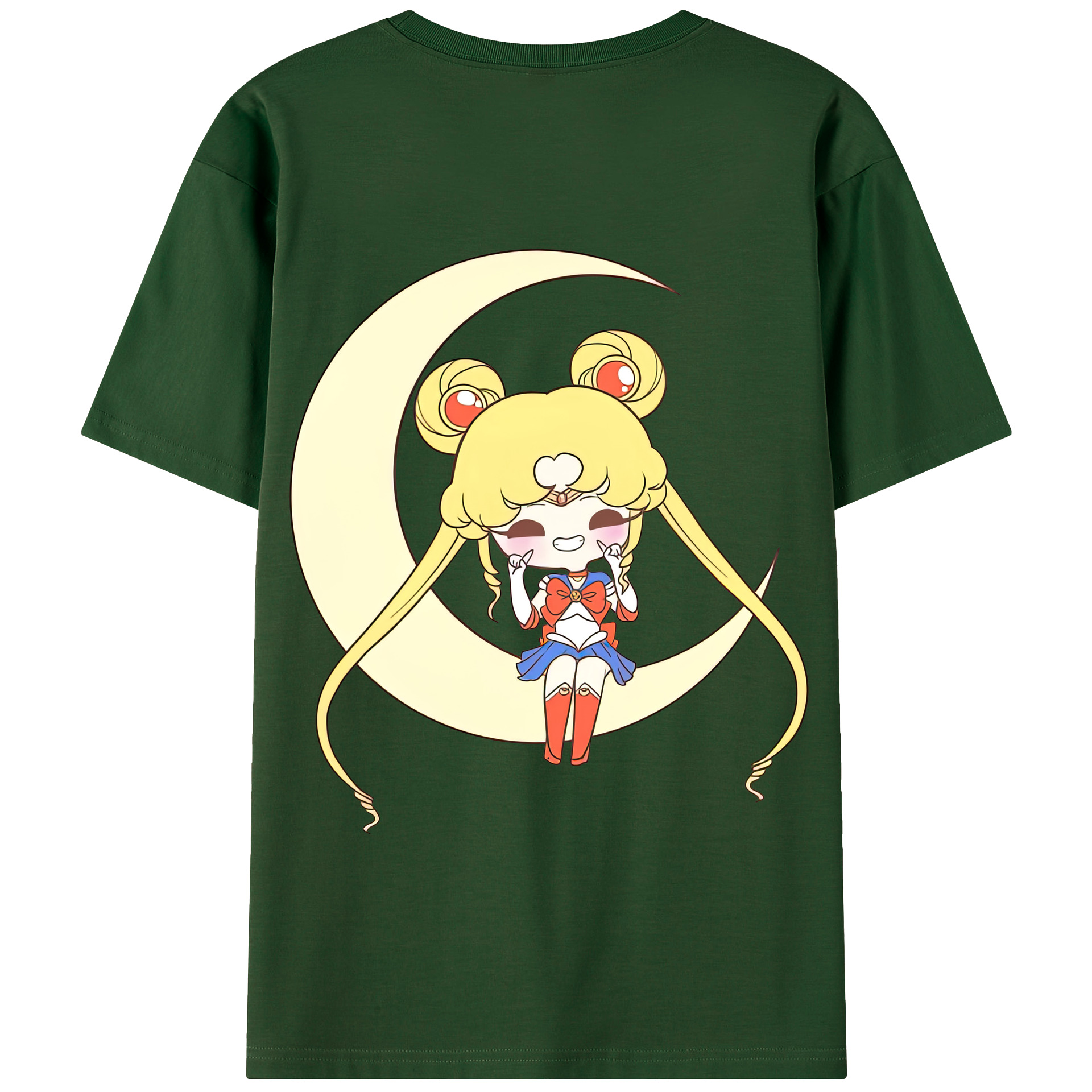 （画像用） 美少女戦士セーラームーン 月野 うさぎ つきの うさぎ Sailor Moon Tsukino Usagi 綿100％半袖Tシャツ（背面プリント）